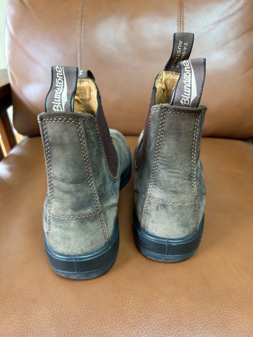 Men's Brown Chelsea distressed leather boots men’s size 9 US - Picture 14 of 16